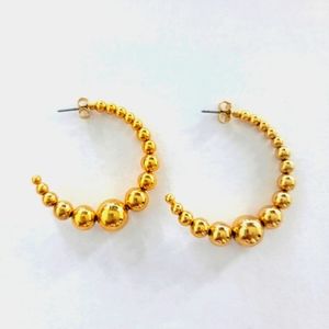 Gold Bead Hoops